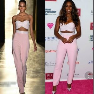 Cushnie Et Ochs Pink Sequin Jumpsuit Size 8